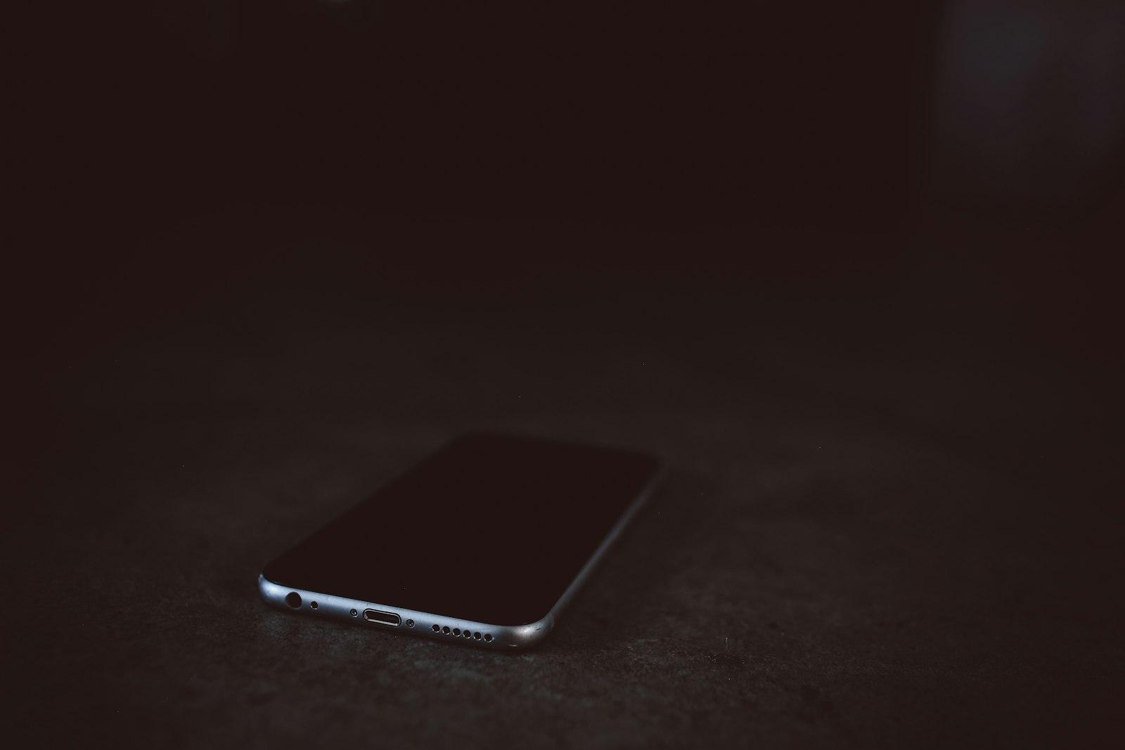 space gray iPhone 6 on the floor