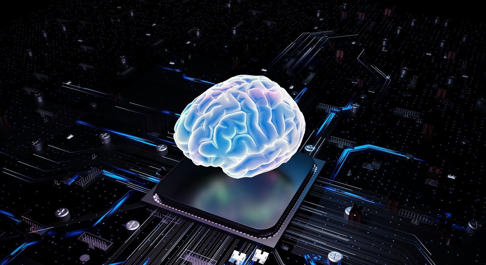 A brain over cpu represents artificial intelligence.